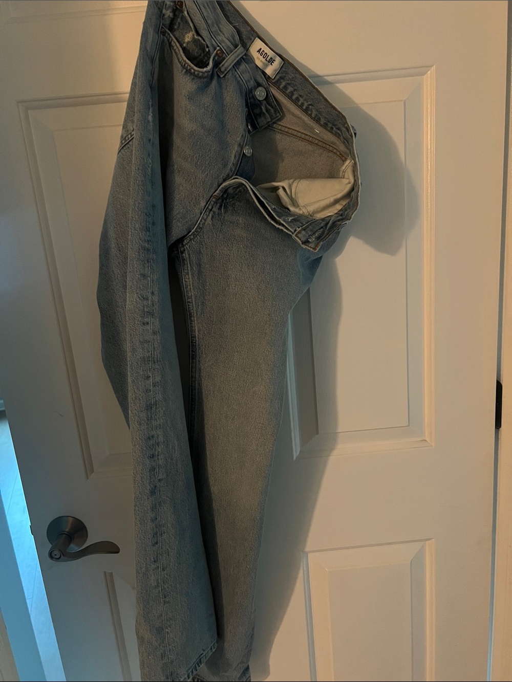 Agolde Light Blue High-Rise Straight Jeans